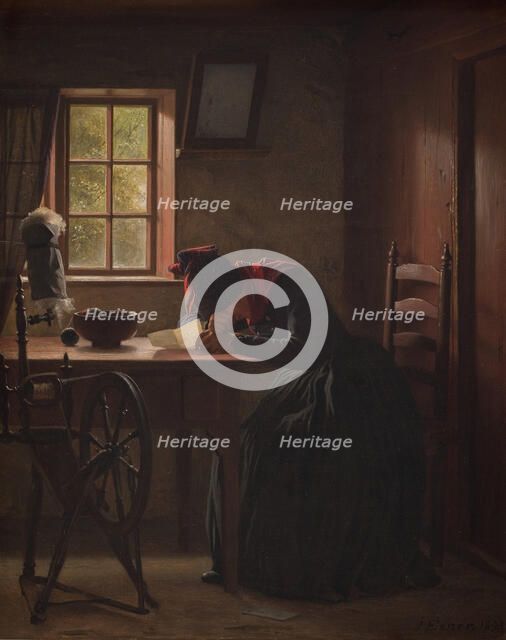 A telegram, 1893. Creator: Julius Exner.