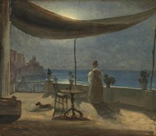 A Terrace in Amalfi in Moonlight, probably 1834. Creator: Thomas Fearnley