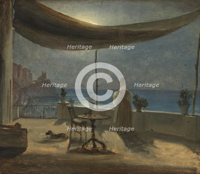 A Terrace in Amalfi in Moonlight, probably 1834. Creator: Thomas Fearnley.