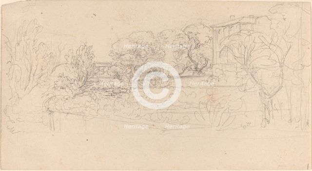 A Terraced Garden by a Villa, 1815/21. Creator: Friedrich Salathe.