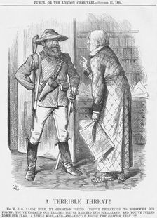 A Terrible Threat! 1884. Creator: Joseph Swain