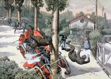 A terrible accident, Paris to Madrid race, 1903