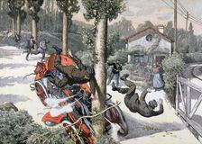 A terrible accident, Paris to Madrid race, 1903