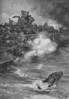 A Terrible Carnage Ensued Upon The Overcrowded Bridge 1902. Artist: Walter Paget