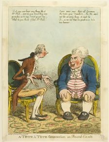 A Tète à Tète Conversation on Recent Events, published April 19, 1805. Creator: Charles Williams