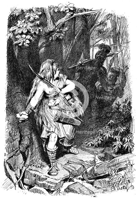 'A Teuton maiden pursued by Romans', c1880-1882. Artist: Karl Theodor von Piloty