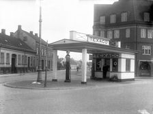 A Texaco petrol pump in a built-up area, Landskrona, Sweden, 1930