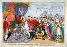 A Thousand Warm Receptions in the North 1823. Artist: Anon