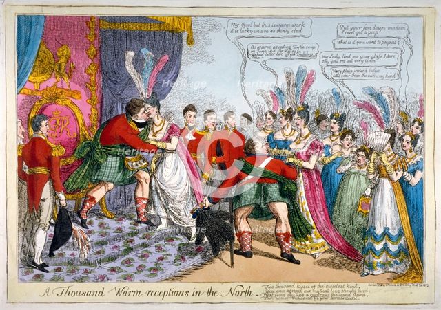 'A Thousand Warm Receptions in the North', 1823. Artist: Anon