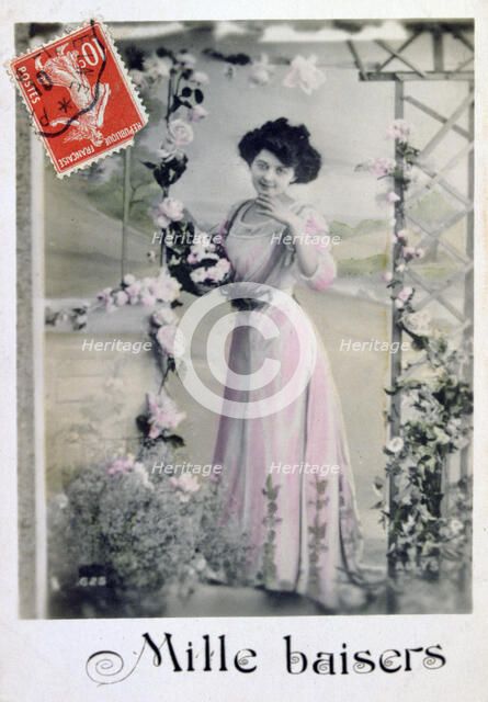 'A Thousand kisses', French Postcard, c1900. Artist: Unknown