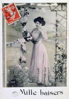 A Thousand kisses French Postcard, c1900