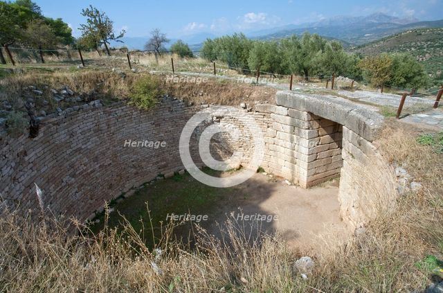 A tholos tomb with lions, Mycenae, Greece. Creator: Samuel Magal.