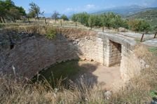 A tholos tomb with lions, Mycenae, Greece. Creator: Samuel Magal