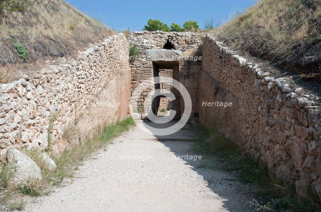 A tholos tomb of Aegisthus, Mycenae, Greece.  Creator: Samuel Magal.