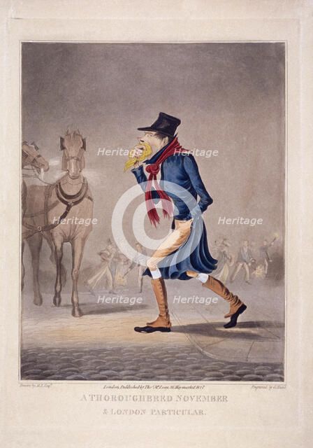 'A thoroughbred November and London particular', 1827. Artist: George Hunt