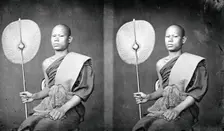 A Thai monk holding a fan, 1865. Creator: John Thomson