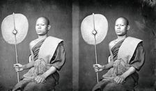 A Thai monk holding a fan, 1865. Creator: John Thomson