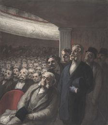 A Theater Audience, 19th century. Creator: Honore Daumier