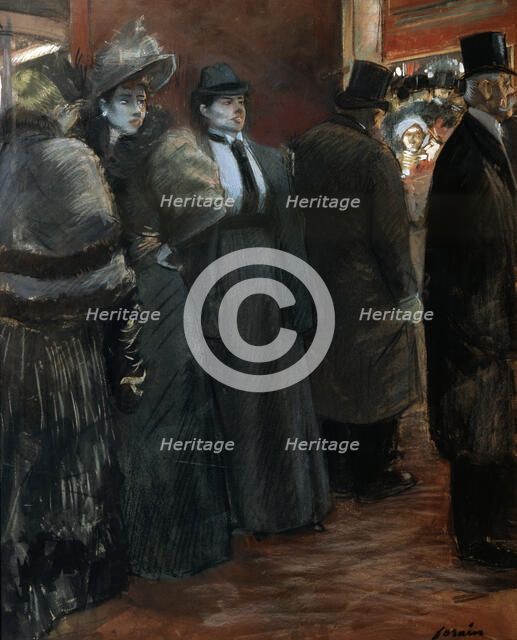 'A Theatre Foyer', late 19th or early 20th century.  Artist: Jean Louis Forain