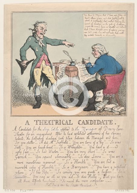 A Theatrical Candidate, 1797., 1797. Creator: Thomas Rowlandson.