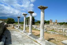 A three-aisled stoa in Philippi, Greece. Creator: Samuel Magal