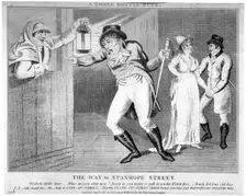 A three bottle buck. The way to Stanhope Street 1803. Artist: Anon