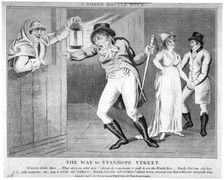 A three bottle buck. The way to Stanhope Street 1803. Artist: Anon