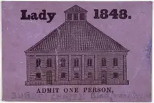 A ticket of admission for a lady to Surrey Chapel, Blackfriars Road, Southwark, London, 1848. Artist: Anon