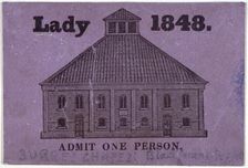 A ticket of admission for a lady to Surrey Chapel, Blackfriars Road, Southwark, London, 1848. Artist: Anon