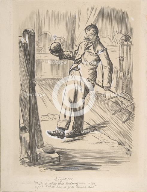 A Tight Fit, 1872. Creator: Charles Samuel Keene.