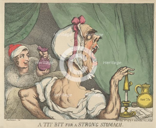 A Tit Bit for a Strong Stomach, June 20, 1809., June 20, 1809. Creator: Thomas Rowlandson.
