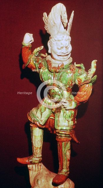 A tomb guardian or lokopala, protector of the dead, Tang dynasty, China, 618-906. Artist: Unknown
