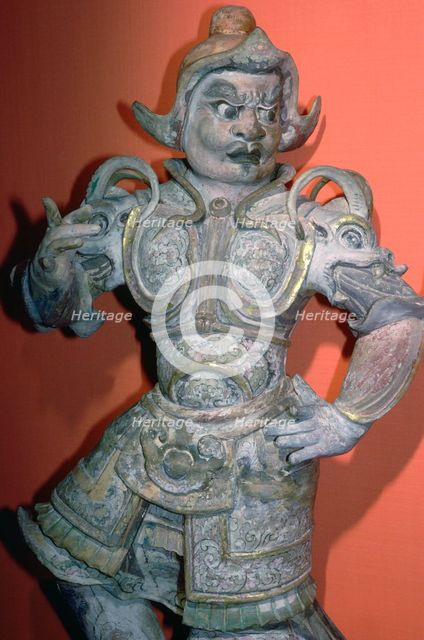 A tomb guardian or lokopala, protector of the dead, Tang dynasty, China, 618-906. Artist: Unknown