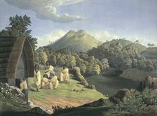 A Toda family in the Nilgiri Hills, India, 1837. Creator: Richard Barron