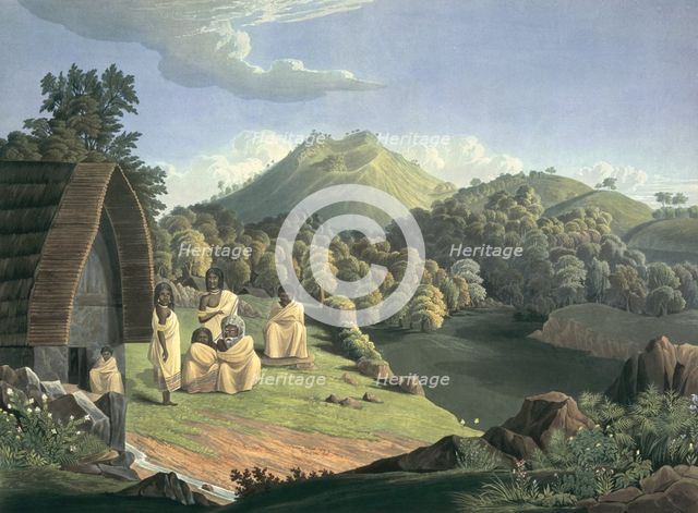 A Toda family in the Nilgiri Hills, India, 1837. Creator: Richard Barron.