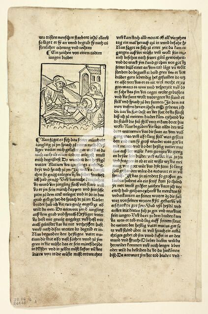 A Token from a Dead Young Brother (recto) and Father Mucius in His Cell (verso)..., 1929. Creators: Unknown, Peter Berger, Wilhelm Ludwig Schreiber.