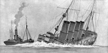 A torpedoing immediately avenged; On December 14, 1917, in the Ionian Sea..., 1917. Creator: Unknown