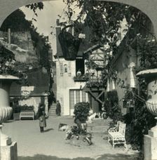 A Touraine Old-World Courtyard in the Village of Vouvray, France - the Cateau Country of the Loire Creator: Unknown