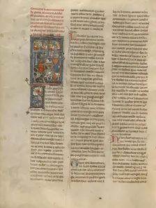 A Tournament before the Castle of Pucelles, about 1320-1340. Creator: Jeanne de Montbaston