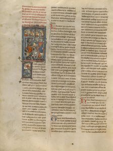 A Tournament before the Castle of Pucelles, about 1320-1340. Creator: Jeanne de Montbaston
