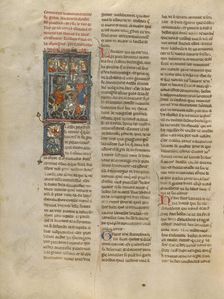 A Tournament before the Castle of Pucelles, about 1320-1340. Creator: Jeanne de Montbaston