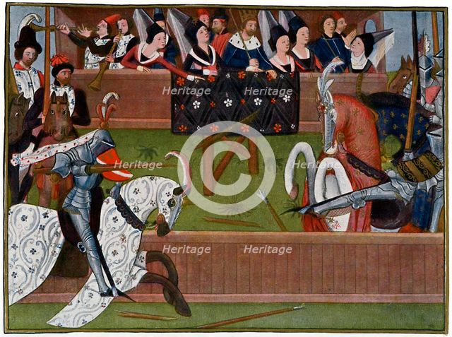 A tournament, c1350s, (1470). Artist: Unknown