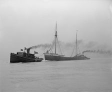 A tow entering St. Clair Ship Canal, between 1900 and 1905. Creator: Unknown
