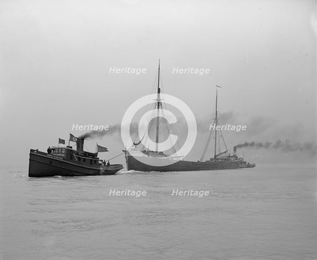 A tow entering St. Clair Ship Canal, between 1900 and 1905. Creator: Unknown.