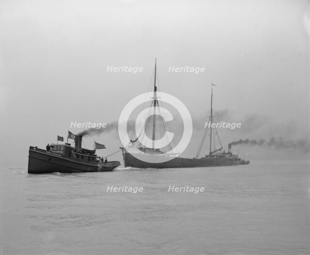 A tow entering St. Clair Ship Canal, between 1900 and 1905. Creator: Unknown.