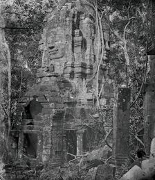 A tower at Nakhon Thom [Angkor Thom], Cambodia, 1866. Creator: John Thomson