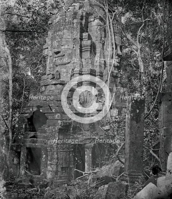 A tower at Nakhon Thom [Angkor Thom], Cambodia, 1866. Creator: John Thomson.