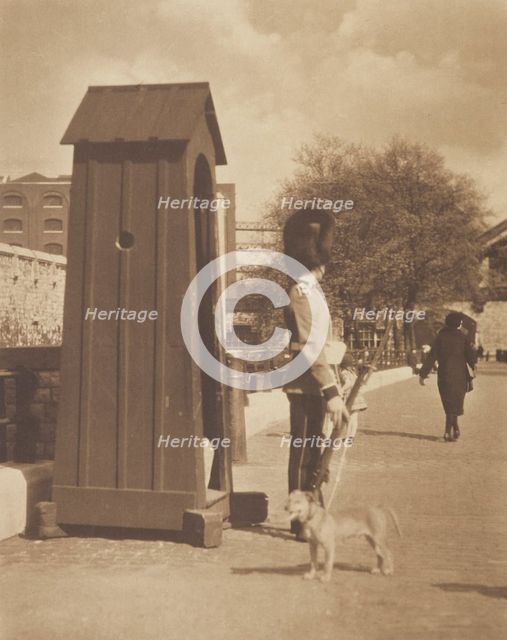 A tower sentry. From the album: Photograph album - London, 1920s. Creator: Harry Moult.