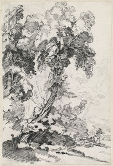 A Towering Tree with Travelers, 1746/1749. Creator: Joseph-Marie Vien the Elder