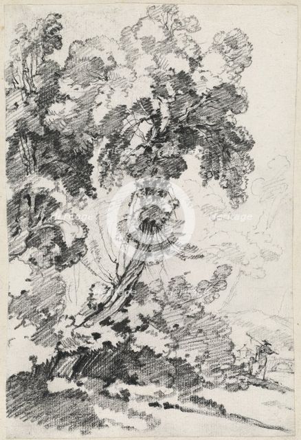 A Towering Tree with Travelers, 1746/1749. Creator: Joseph-Marie Vien the Elder.